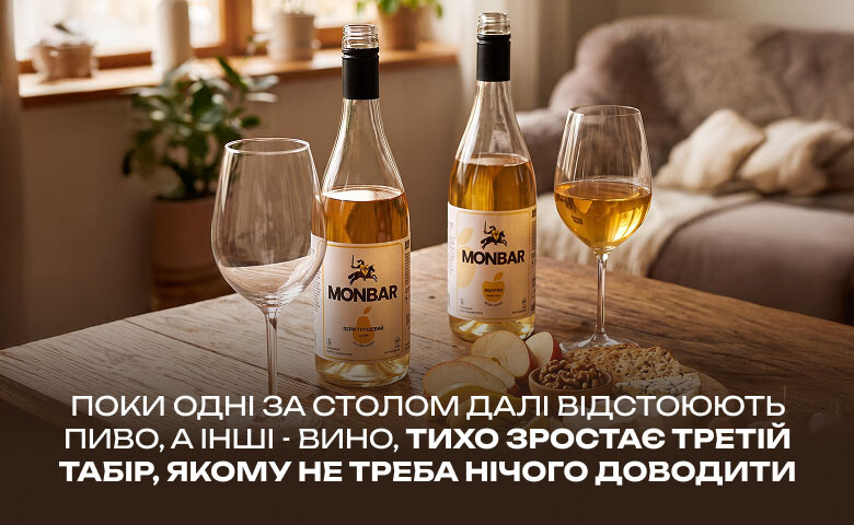 Чому українці обирають сидр: натуральний закарпатський крафтовий сидр Monbar без доданого цукру.